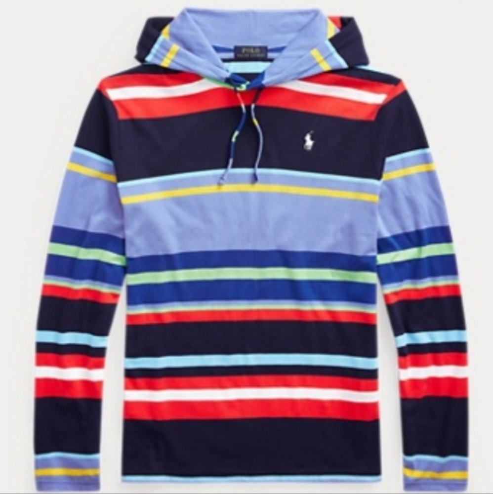 POLO RALPH LAUREN Men's Striped Jersey Hooded T-Shirt